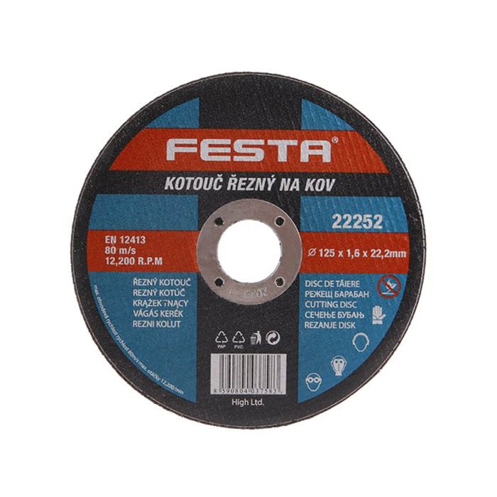 Disc abraziv pentru taierea metalului 125X1.6X22.2 Festa cod 22252