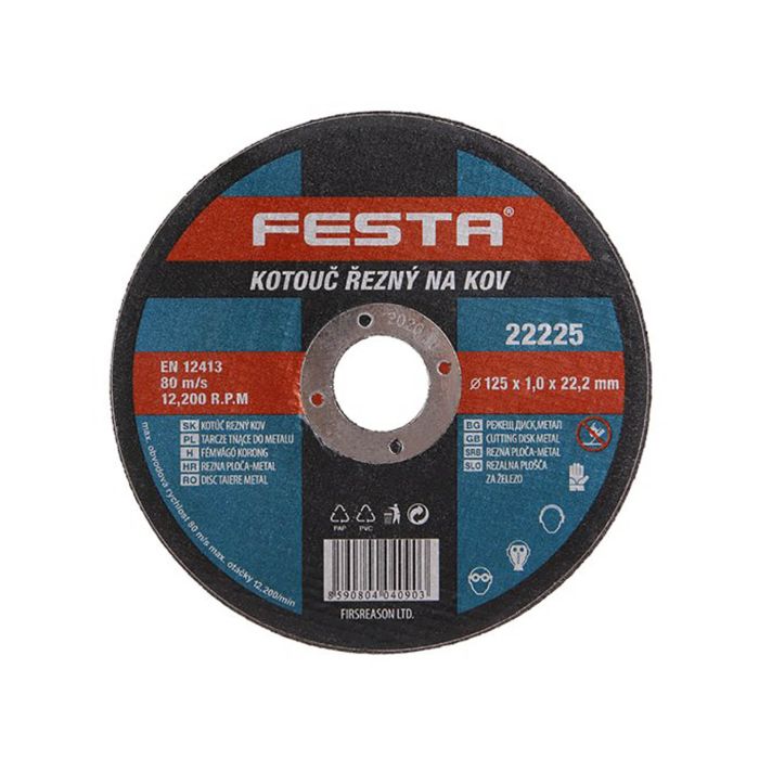 Disc abraziv pentru taierea metalului 125X1X22.2 mm Festa cod 22225