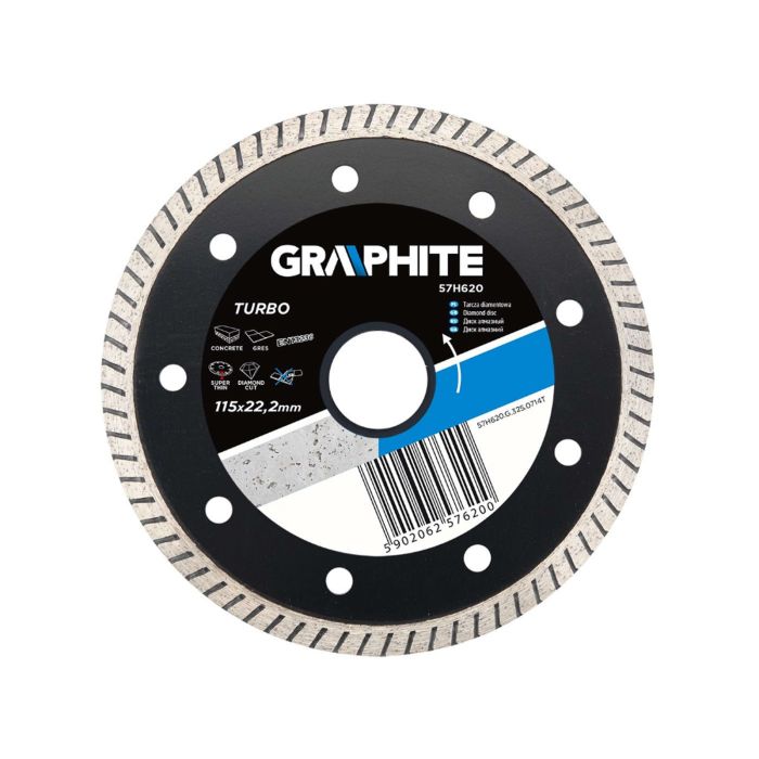 Disc diamantat Turbo 115X2.2X22.2 mm Universal 57H620 Graphite