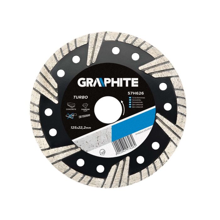 Disc diamantat Turbo 125X2.6X22.2 mm Universal 57H626 Graphite