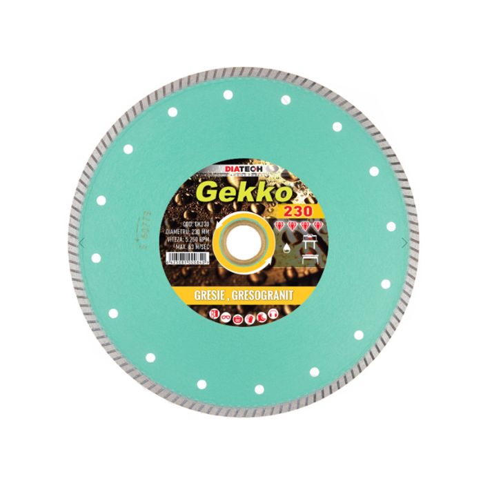 Disc diamantat Turbo 230X1.7X30/25.4 Gresie si Gresogranit GEKKO