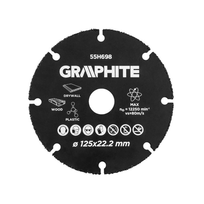 Disc segmentat cu carburi 125x22,23 Multi-materiale 55H698 Graphite