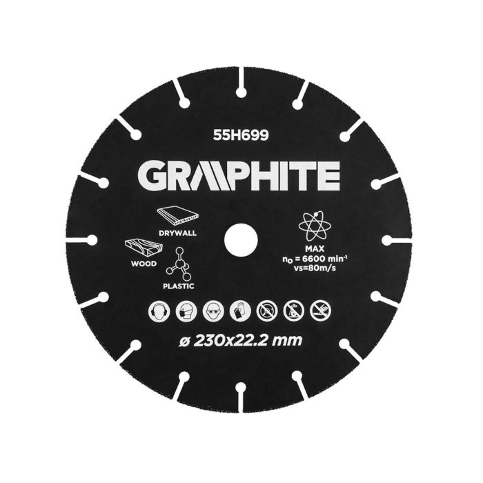 Disc segmentat cu carburi 230x22,23 Multi-materiale 55H699 Graphite