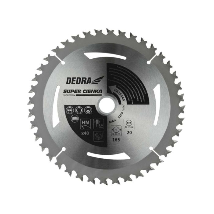 Panza circulara placata 165 x 1.6 x 20 mm 40Z HA16540