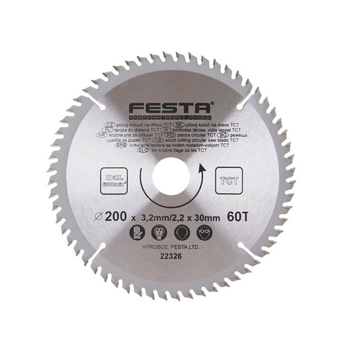 Panza circulara placata 200 x 3.2 x 30 mm 60Z 22326