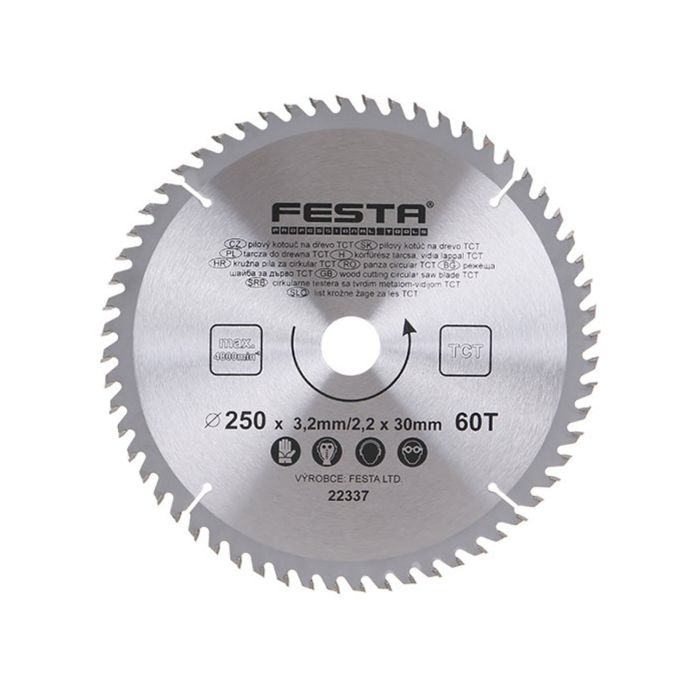 Panza circulara placata 250 x 3.2 x 30 mm 60Z 22337